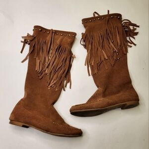 Suede Fringe Boho chic Mocassins Boots